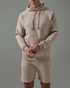 <b>Men's</b> Winter <b>Short</b> Windbreaker <b>Jacket</b> Set with Hoodies 100% Cotton Front Logo Plus Size OEM Service Factory Wholesale Price - Product Image 3