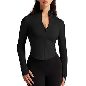 Veste de yoga de qualité supérieure pour femmes, pour l'extérieur et l'intérieur, course à pied, fitness, respirante, coupe ajustée, avec grandes tailles. - Product Image 4