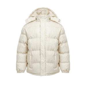 Chaqueta de invierno para hombre, informal, gruesa, cálida, tipo burbuja, a prueba de viento, con cierre de cremallera, térmica, con bolsillos y logotipo personalizado. - Product Image 3