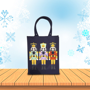 Sac de courses réutilisable en coton biologique pour Noël, avec poignée rembourrée, écologique, pour cadeau - Product Image 1