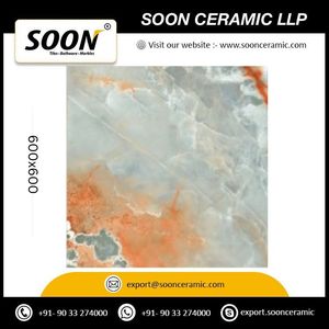 Carreaux muraux en porcelaine effet marbre saphir Welkin modernes, finition brillante, 600x600mm, imitation texture mur de briques, prochainement disponible - Product Image 3