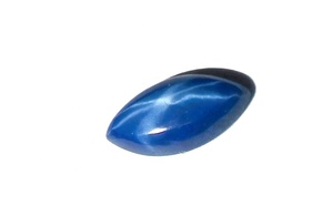 Saphir bleu étoilé marquise 4x8 mm 1 carat, cabochon poli créé en laboratoire, effet étoile à 6 branches, hauteur 3 mm pour la fabrication de bijoux - Product Image 3