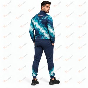 <b>Mens</b> Custom Sublimation Training Tracksuit Jacket <b>Pants</b> Breathable Sportswear <b>Running</b> Football Fitness Gym Athletic Team Uniform - Product Image 4