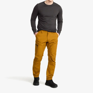 Men's Mustard Softshell Trousers Regular Fit Zip Fly Water Resistant Outdoor Hiking Pants With Pockets All Seasons Wear - Product Image 2