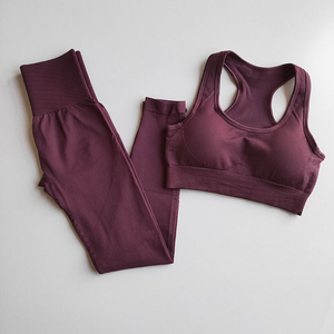 Activewear Two Piece Set Women <b>Seamless</b> Yoga <b>Leggings</b> Sport Bra Gym Workout Suit High Elastic Fast Dry Running Fitness Yoga Suit - Product Image 2