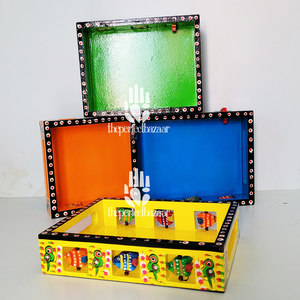 Theperfectbazaar Handcrafted Wooden Handpainted <b>Coffee</b> <b>Table</b> Tray (9x7 Inch) with 3D Animals Hanging Design Multi-Functional - Product Image 6