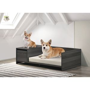 Esme 47\" Ash Gray Modern Pet <b>Bed</b> Comfy with <b>Cushion</b> and Side Storage Compartment Pet Houses & Furniture - Product Image 1