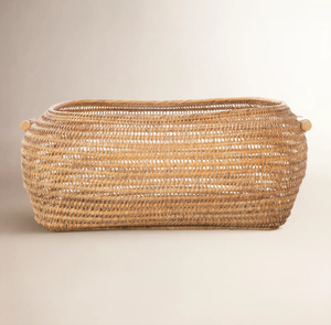 Handmade Natural Rattan <b>Wicker</b> <b>Storage</b> <b>Basket</b> <b>with</b> <b>Lid</b> and Handle Large Organizer <b>Basket</b> - Product Image 2