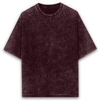 T-shirt décontracté pour homme en jersey tricoté, coupe oversize vintage, manches courtes, col rond, 100 % coton, anti-plis, couleur unie, effet délavé à l'acide