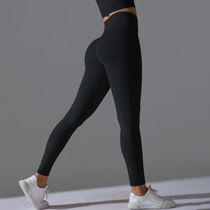 Leggings de yoga taille haute pour femmes, longueur intégrale, effet push-up, en Spandex et Nylon, extensibles dans les quatre sens, pour le sport et le fitness - Product Image 1