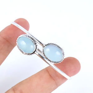 Wholesale Multi-Gemstone Spiral <b>Bangle</b> <b>Bracelet</b> 925 Sterling <b>Silver</b> Plated Adjustable Wrap Cuff Jewelry for Women - Product Image 2
