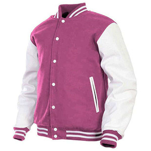 2026 New Design Streetwear Varsity Jacket <b>Men</b> Plus Size <b>Blue</b> White Patchwork Leather Sleeve Vintage College Bomber Jacket - Product Image 1