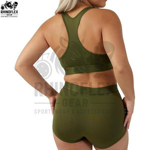Custom Apparel Womens Yoga <b>Set</b> Crop Top Sports Bra And Booty Short <b>Sets</b> Yoga Gym Yoga Activewear <b>Set</b> - Product Image 6