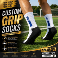 Chaussettes de football personnalisées à forte valeur ajoutée Chaussettes à prise en main d'usine Chaussettes antidérapantes