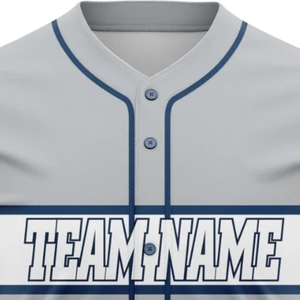 Maillot de baseball personnalisé blanc et bleu pour homme, respirant, uniforme d'équipe de softball, chemise de sport athlétique pour les matchs - Product Image 5