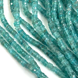 Cuentas facetadas de Apatita Azul Natural en forma de neumático, 16 pulgadas, calidad superior, 4-5mm, cuentas Heishi de Apatita en forma de rueda, hilo de cuentas de Apatita genuina a granel - Product Image 2