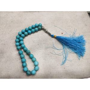 Pierre précieuse Turquoise Firoza 10 MM Tasbih de 33 perles Pierres naturelles pour la pleine conscience spirituelle Paix et tranquillité - Product Image 2