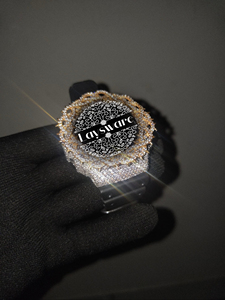 Luxury Unisex Quartz ETA Movement Glass Throne <b>Watch</b> <b>Black</b> Rubber Strap Silver Analog Water Resistant Hip Hop Fashion Timepiece - Product Image 3