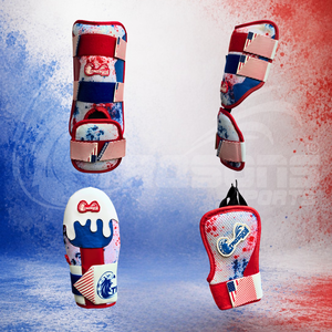 Trqsons Pack de 4 protections de baseball drapeau américain pour frappeur avec emballage en maille et cuir PU - Product Image 2