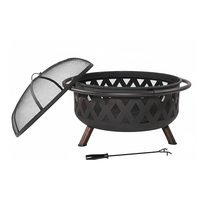 Barbecue moderne d'extérieur en acier avec foyer, grille, four à charbon de bois et à bois pour pizza, fournitures de jardin et de terrasse, portable, avec pique-foyer