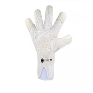 High Quality White Soccer Goalkeeper <b>Gloves</b> 4mm Negative Cut with Rubber Inject and Elastic Strap - Product Image 2