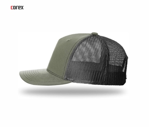 Custom Olive Green Mesh Trucker Hat 5-Panel Adjustable Breathable Waterproof <b>Winter</b> Travel Outdoor <b>Cap</b> for Adults Unisex - Product Image 3