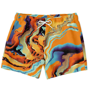 Shorts de bain personnalisés pour hommes, séchage rapide, respirants, tie-dye, décontractés, avec cordon de serrage et poches – Vente en gros - Product Image 5