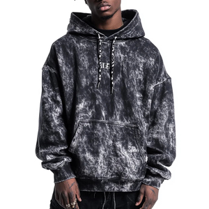 Sudaderas al por mayor con logo personalizado, sudaderas con capucha de forro polar oversize para hombre, sudaderas con capucha de hombros caídos con lavado ácido para ropa urbana y de invierno para hombre - Product Image 2