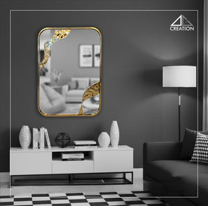 Luxury Wedding Home Decor SS 304 PVD <b>Frame</b> Mirror with Elegant <b>Hammer</b> Finish Sleek Polished Eco-Friendly & Anti-Fog - Product Image 4