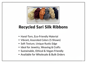 ริบบิ้นไหมซารีรีไซเคิลหลากสี ฉีกมือเป็นเส้นด้าย ใช้ในงานทำเครื่องประดับ งานทอผ้า ห่อของขวัญ งานฝีมือสไตล์โบโฮ เป็นมิตรต่อสิ่งแวดล้อม - Product Image 6