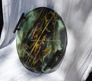 Plateau de service en résine époxy fait à la main Plateau décoratif élégant pour la cuisine, le restaurant ou l'hôtel - Product Image 4