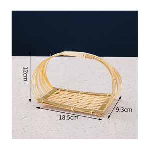 Bandeja de servir de bambú hecha a mano al por mayor, bandeja de comida de fibra natural tejida en Vietnam para importadores, distribuidores y restaurantes - Product Image 2