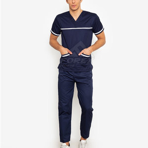 Hospital <b>Doctor</b> And Nurse Scrub Uniform <b>Set</b> With Soft Fabric Easy Care Material And Custom Size Available - Product Image 4