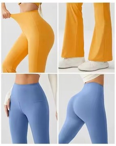 กางเกงโยคะขายส่งแบบติดแบรนด์ส่วนตัว ทรงขาบาน ยืดหยุ่นสูง กางเกงเลกกิ้งทรงบูทคัท กางเกงออกกำลังกายขายาว - Product Image 3