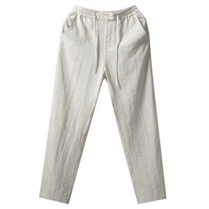 Men's Comfortable Casual <b>Trouser</b> 100% Cotton Breathable Quick Dry Drawstring Mid Waist Lightweight <b>Summer</b> OEM ODM Customizable - Product Image 1