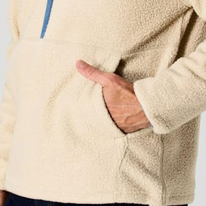 Suéter de punto de lana personalizado para hombre, de manga larga, con media cremallera y cuello alto, con capucha, fabricado en China - Product Image 2