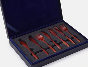 Juego de cubiertos de madera con cuchara, tenedor y cuchillo, diseño minimalista, pulido a mano, reutilizable para uso en campamentos. - Product Image 6