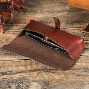 Étui à lunettes en cuir de vachette véritable souple, pochette de luxe fine faite à la main, housse de voyage pour lunettes de lecture LGC-0124 - Product Image 6