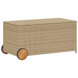 Grande Contenitore da Giardino in Rattan PE Beige, Elegante Arredo Esterno per Organizzazione - Product Image 2