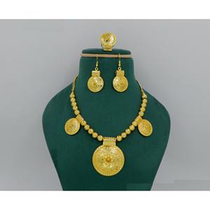 Martasha Designer <b>Islamic</b> Ramadan Special Goldplated UAE Jewellery Special Dubai Jewellery Necklace Earring Set - Product Image 6