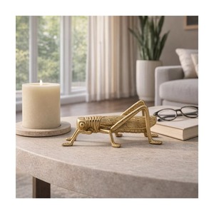 Grasshopper Sculpture 9x6x4 Inches Handmade Animal <b>Decor</b> for Living Room Tabletop Figure Contemporary Design - Product Image 6