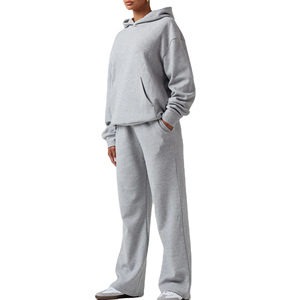 Ensemble de survêtement 2 pièces personnalisé en molleton de coton épais 500 GSM pour femme : sweat à capuche oversize style streetwear et pantalon de jogging ample - Product Image 6
