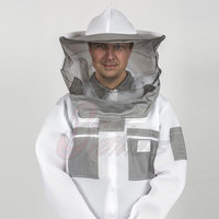 Combinaison d'apiculture confortable en mélange de coton avec chapeau rond et coutures robustes pour une protection durable