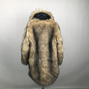 Custom Winter Artificial Fleece Fur Jacket Big Collar Fluffy Long Thick White Long UNISEX Men's Faux Fur Coats - Product Image 5