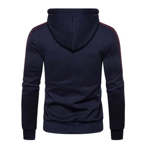 Sudadera con capucha de fitness para hombre, de manga larga, con cremallera, forro polar, de punto liso teñido, para otoño, informal, para baloncesto y running al aire libre. - Product Image 4