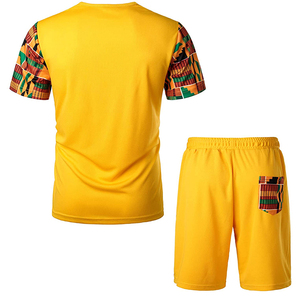 ชุดเซ็ตเสื้อยืดและกางเกงขาสั้นจ็อกเกอร์ผ้าฝ้าย 100% ระบายอากาศได้ดี ไซส์ใหญ่พิเศษ สไตล์ลำลองสำหรับฤดูร้อน พร้อมปักโลโก้ตามสั่งสำหรับผู้ชาย แบบสองชิ้น รับผลิตแบบ OEM - Product Image 2