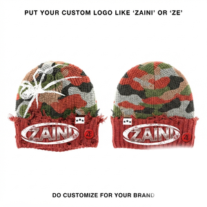 ZAINI 280 GSM Premium Acrylic Knit Beanie <b>Cap</b> Custom Embroidery Woven Patch Logo Unisex Winter <b>Hat</b> - Product Image 1