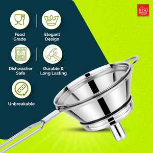 New Design SS Tulip Bottle <b>Strainers</b> Skimmer Frying <b>Strainer</b> for Kitchen with SS Double <b>MESH</b> Cone Shaped 8 centimeters - Product Image 3