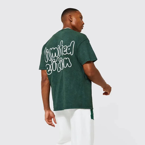 oversized drop shoulder loose fit t shirt mens heavy cotton streetwear blank tshirt custom logo manufacturer supplier bulk - Product Image 1