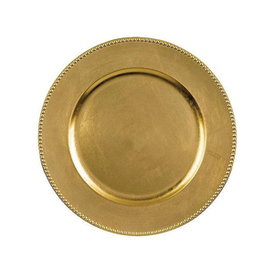 Plato de metal resistente y duradero con patrones artísticos grabados, perfecto para catering de alta calidad y uso doméstico. - Product Image 3